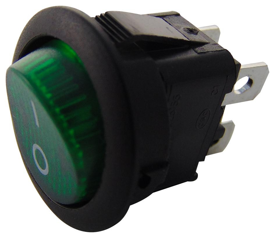 Apem Mr210R5Lbg Switch, Dpst, Illum Green
