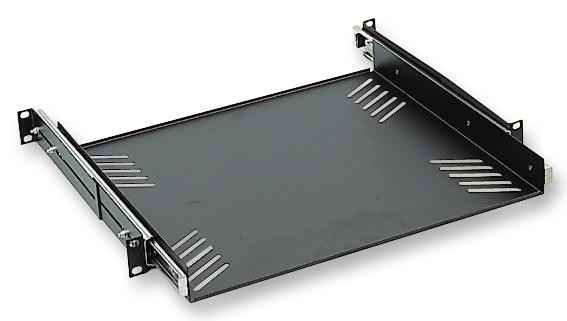 Penn Elcom R1290/1U Rack Shelve, Sliding, Black, 1U