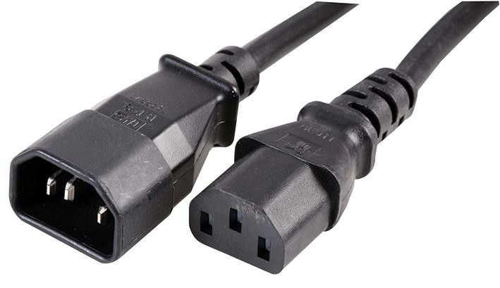 Pro Power Pe01088 2M Power Cord, Iec C14-Iec C13, 2M, 10A