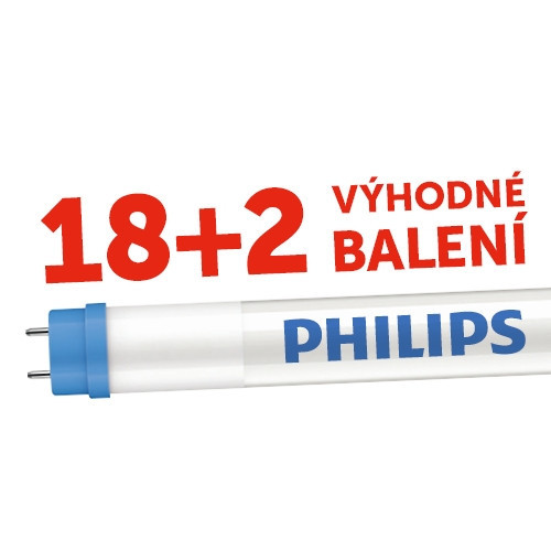LED trubice Philips CorePro LEDtube 120cm 15,5W (36W) neutrální bílá 4000K T8 G13 EM/230V akční balení 18+2