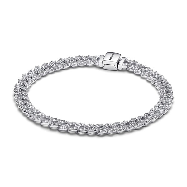 Pandora Stříbrný náramek z kubánského řetízku Timeless 593008C01 20 cm