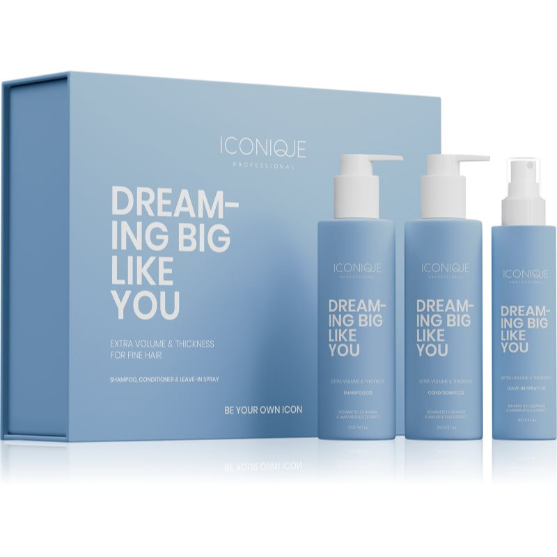 ICONIQUE Professional DREAMING BIG LIKE YOU Volume & Thickness Set: Shampoo 250 ml, Conditioner 250 sada pro zvětšení objemu