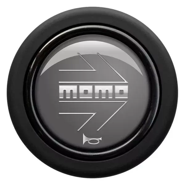 Tlačítko klaksonu Momo pro sportovní volant - šedé/stříbrné