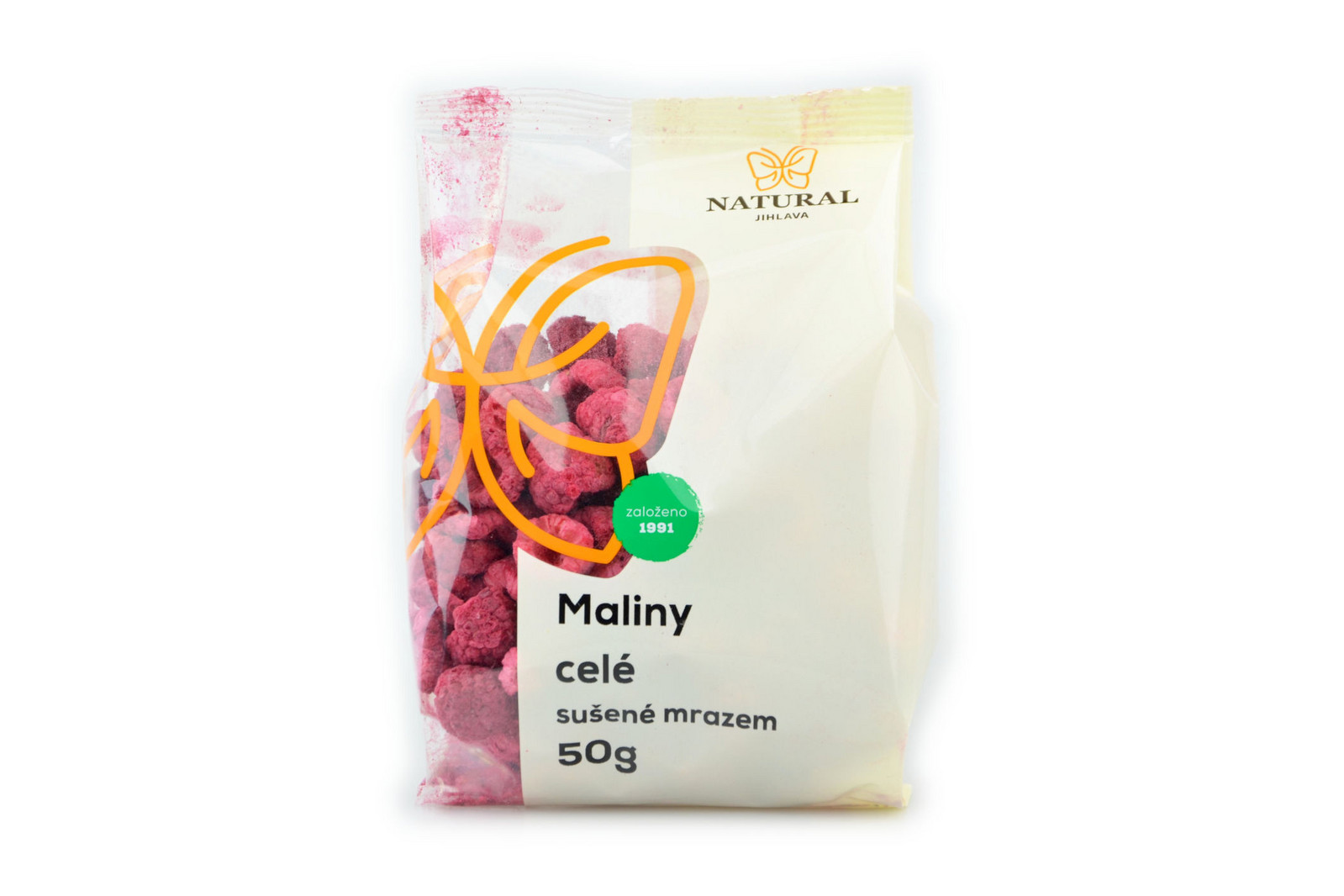Natural Jihlava Maliny celé mrazem sušené - Natural 50g 16 ks