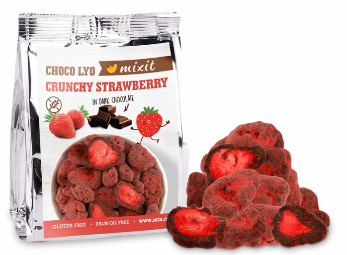 Mixit Křupavé jahody v čokoládě do sáčku 60g