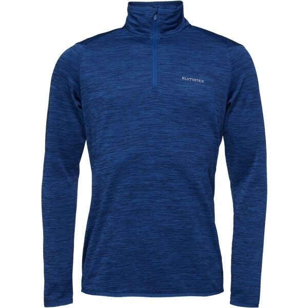 Klimatex ISAMU Pánská mikina s krátkým zipem, modrá, velikost