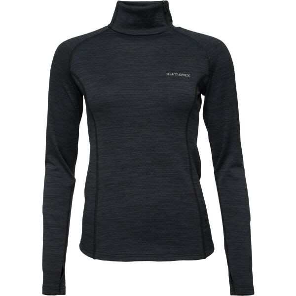 Klimatex MIRU1 Dámská mikina s krátkým zipem, černá, velikost
