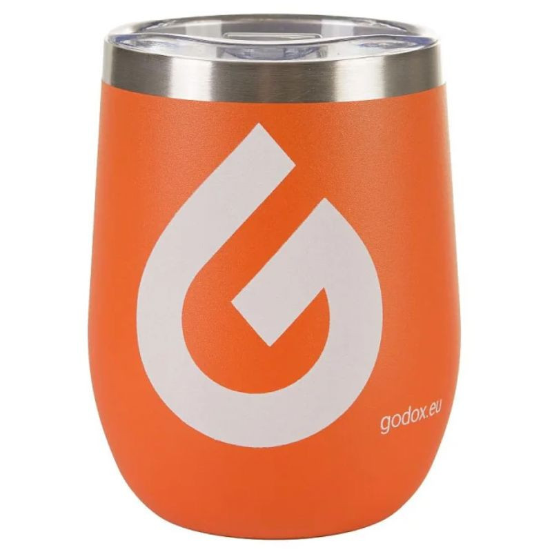 GODOX termohrnek 350ml oranžový (průhledné víčko)