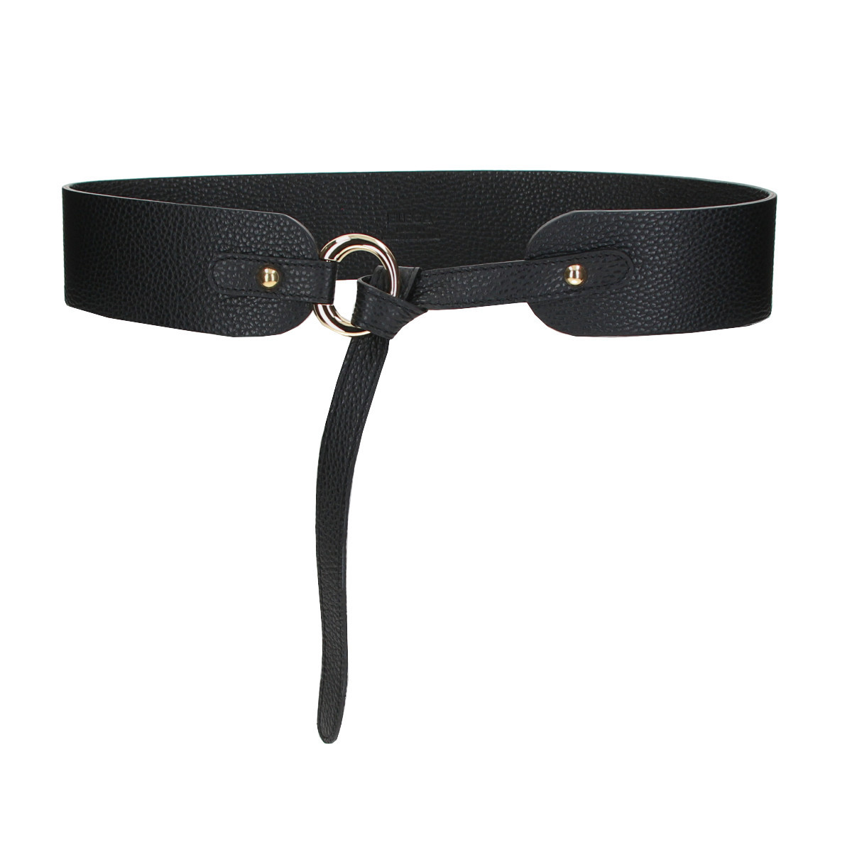 ELEGA <![CDATA[Kožený zavazovací opasek M černá/zlato]]>