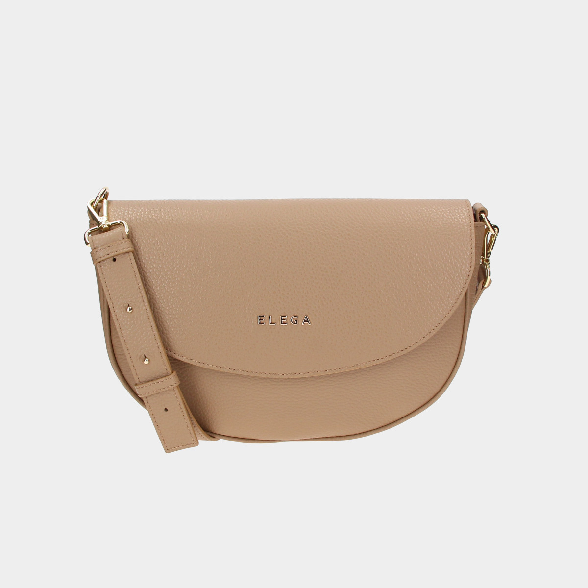 ELEGA <![CDATA[Klopnová kabelka Candy cappucino/zlato]]>