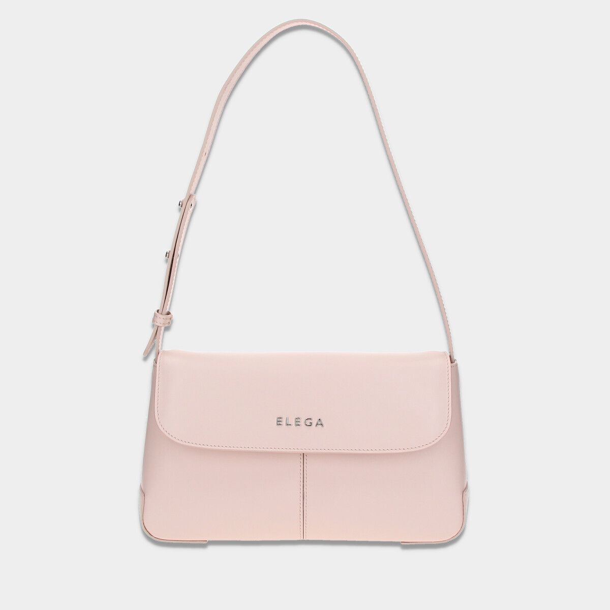 ELEGA <![CDATA[Klopnová kabelka Clasico nude/stříbro]]>