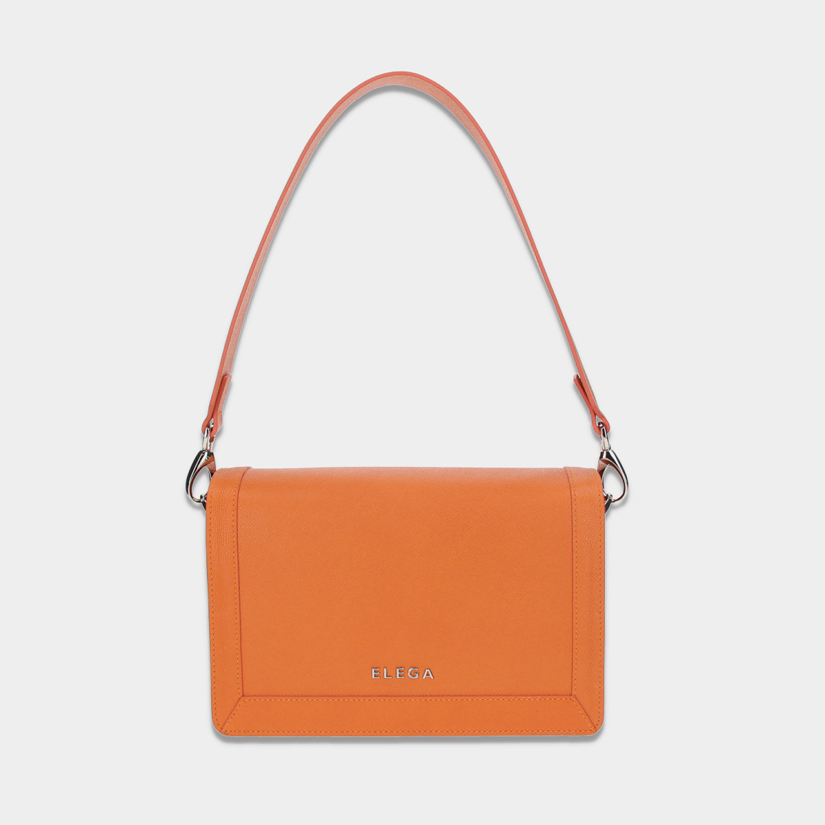 ELEGA <![CDATA[Klopnová kabelka Structure oranžová/stříbro]]>