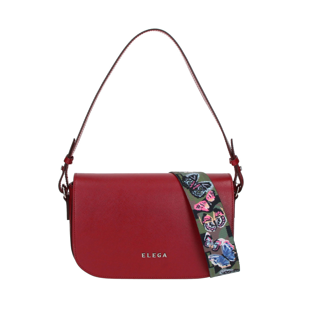 ELEGA <![CDATA[Kabelka Farfalle červená rubín/stříbro]]>