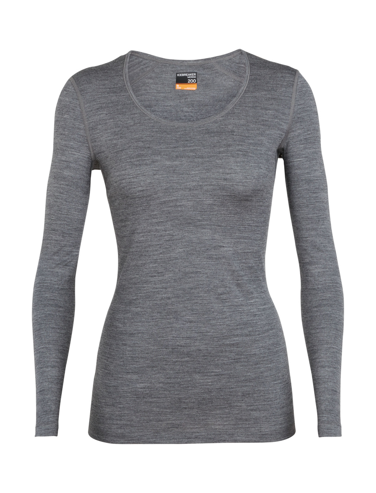 dámské merino triko ICEBREAKER Wmns 200 Oasis LS Scoop, Gritstone HTHR velikost: M