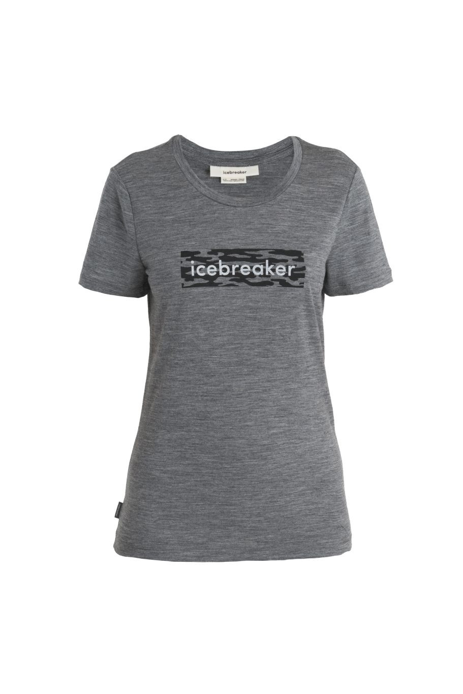 ICEBREAKER Wmns Merino 150 Tech Lite II SS T IcebLogoCamo, Gritstone Heather velikost: S