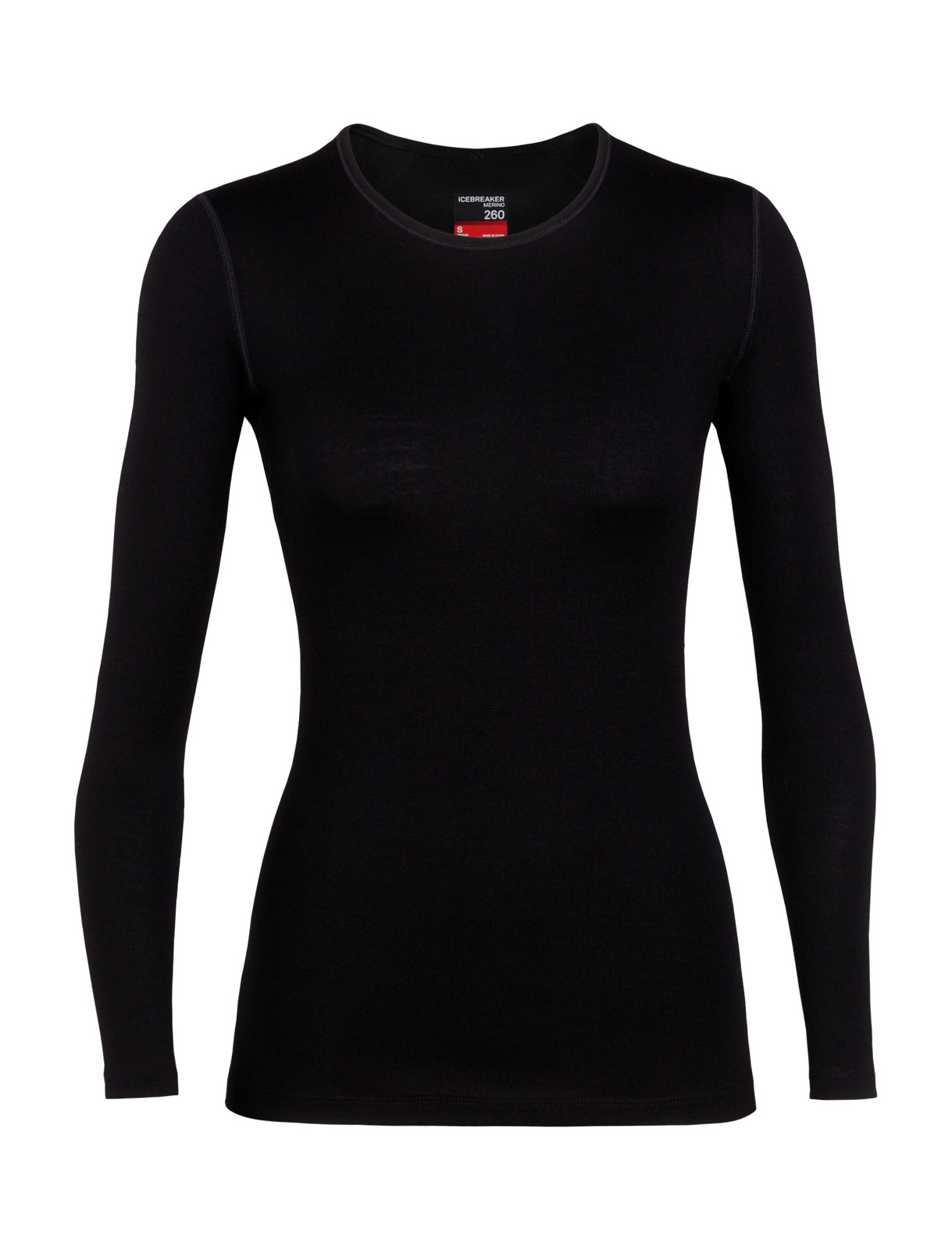 dámské merino triko dlouhý rukáv ICEBREAKER Wmns 260 Tech LS Crewe, Black velikost: L