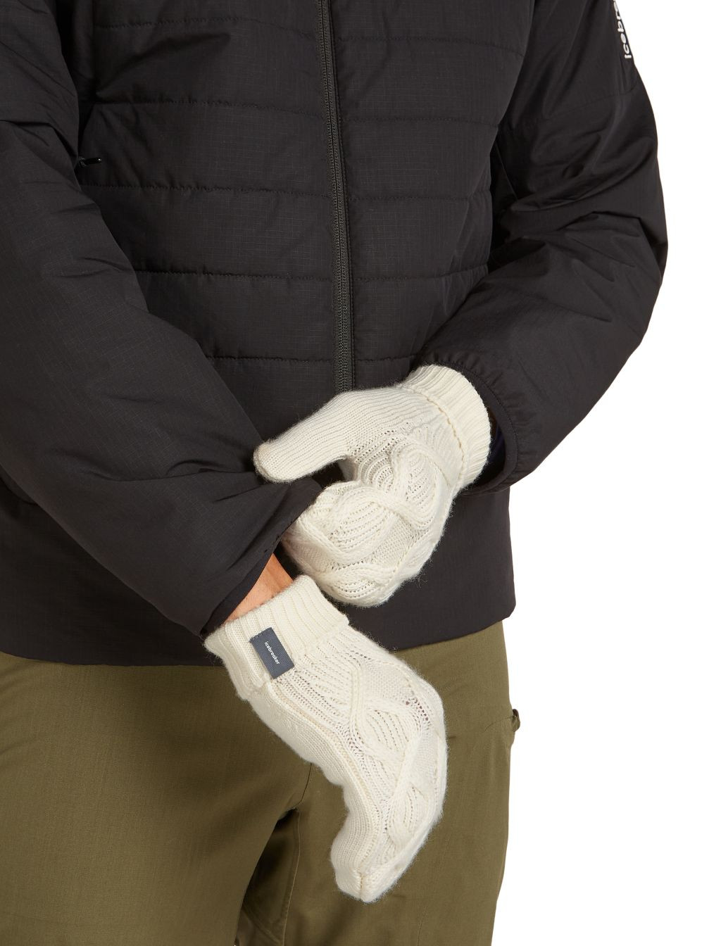 ICEBREAKER Unisex Cable Knit Mittens, Undyed (vzorek) velikost: M