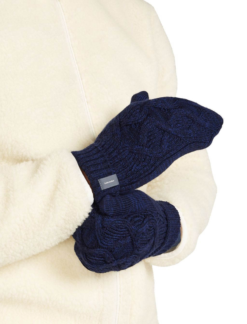 ICEBREAKER Unisex Cable Knit Mittens, Midnight Navy/Royal Navy (vzorek) velikost: M