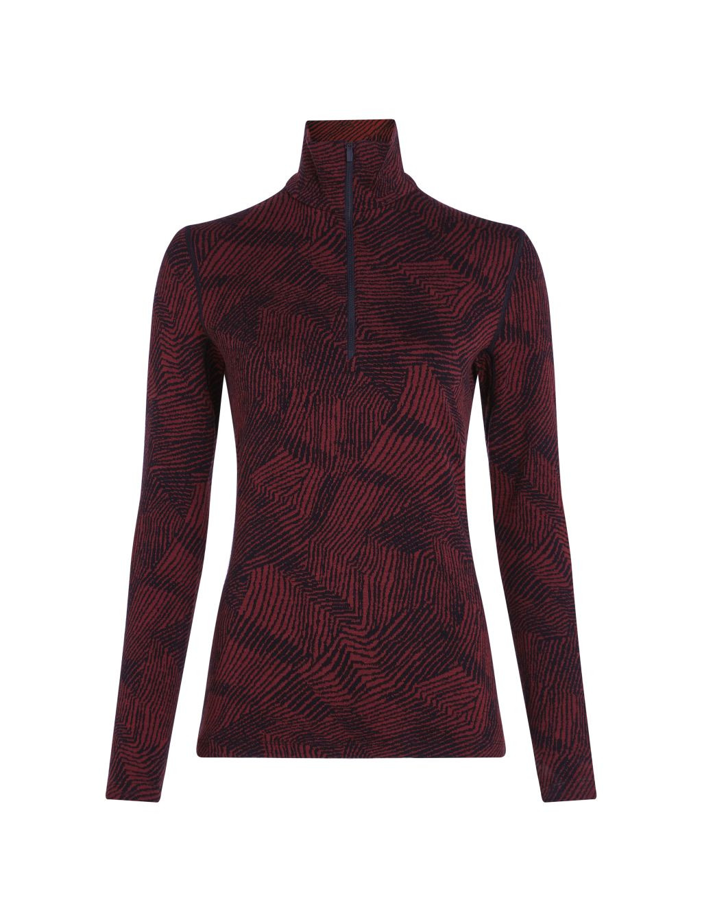 ICEBREAKER Wmns 260 Vertex LS Half Z Frozen Forms, Black/Port/J (vzorek) velikost: S