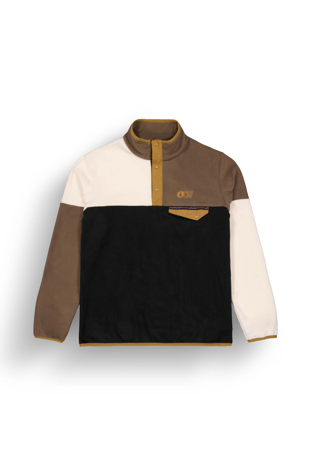 PICTURE M Arcca 1/4 Zip, Black Vanilla Cocoa Brown velikost: L