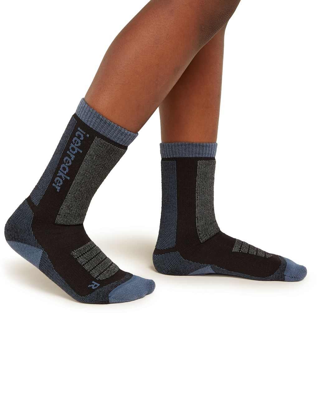 Dětské merino turistické ponožky ICEBREAKER Kids Ski+ Medium OTC, Black/Dawn/Graphite velikost: 30-32 (L)