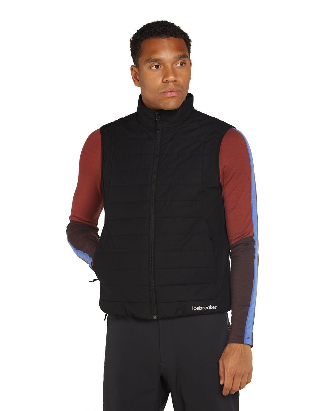 Pánská merino vesta ICEBREAKER Mens 1360 MerinoLoft Vest, Black velikost: L