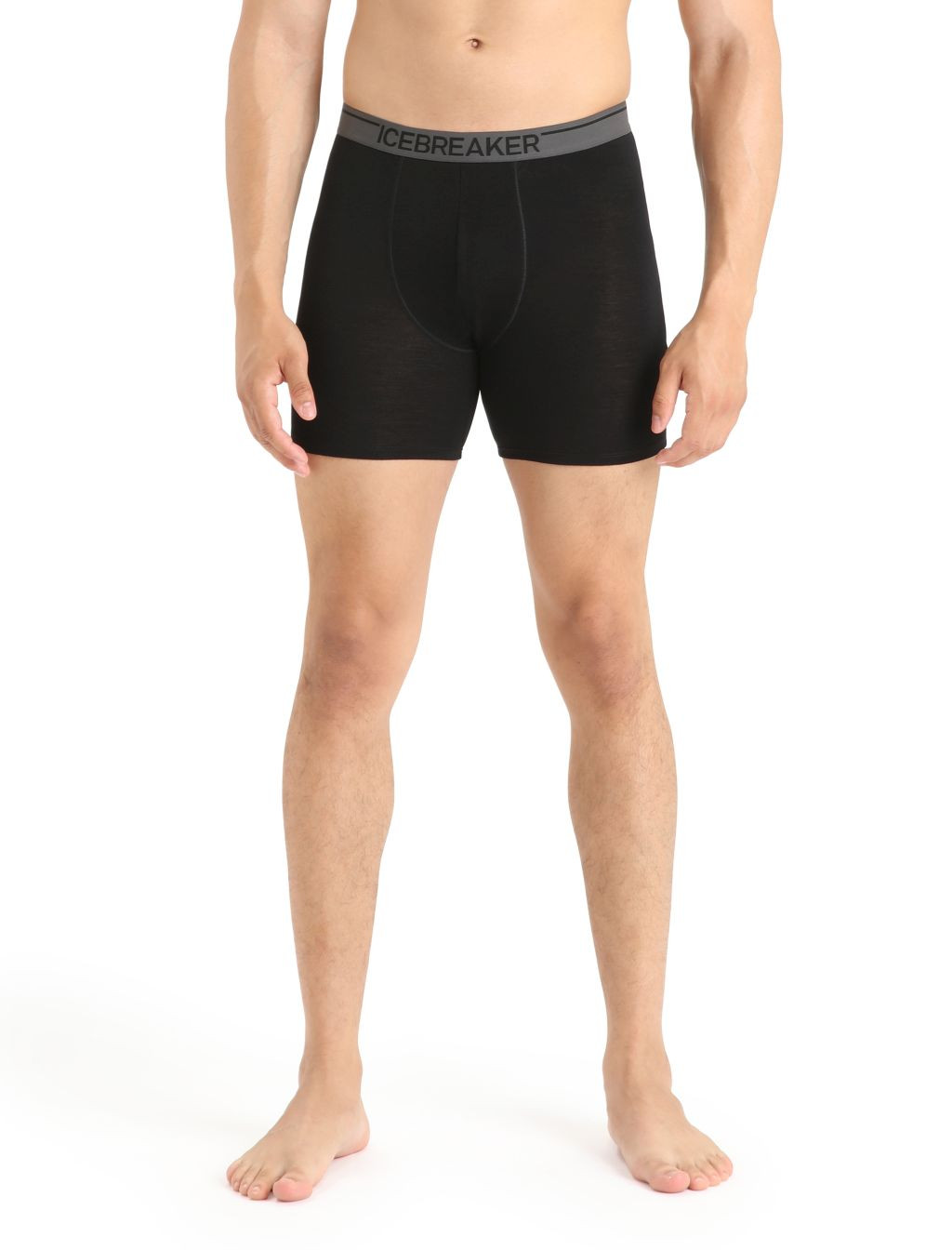 Pánské merino boxerky ICEBREAKER Mens Anatomica Long Boxers, Black velikost: S