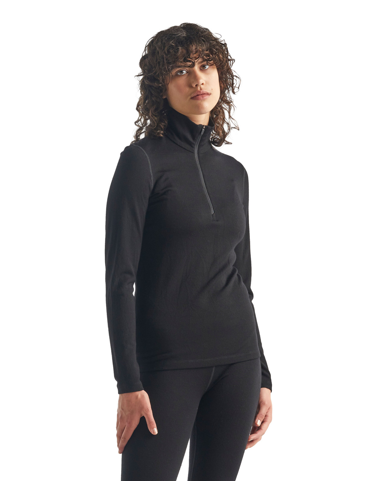Dámské merino tričko s dlouhým rukávem ICEBREAKER Wmns 260 Tech LS Half Zip, Black velikost: L