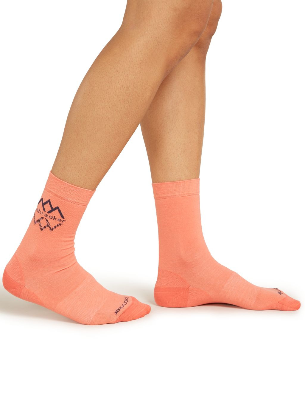 Dámské merino městské ponožky ICEBREAKER Wmns Life Fine Gauge Crew IB Logo Reflectio, Tang/Graphite velikost: 40-43 (LXL)