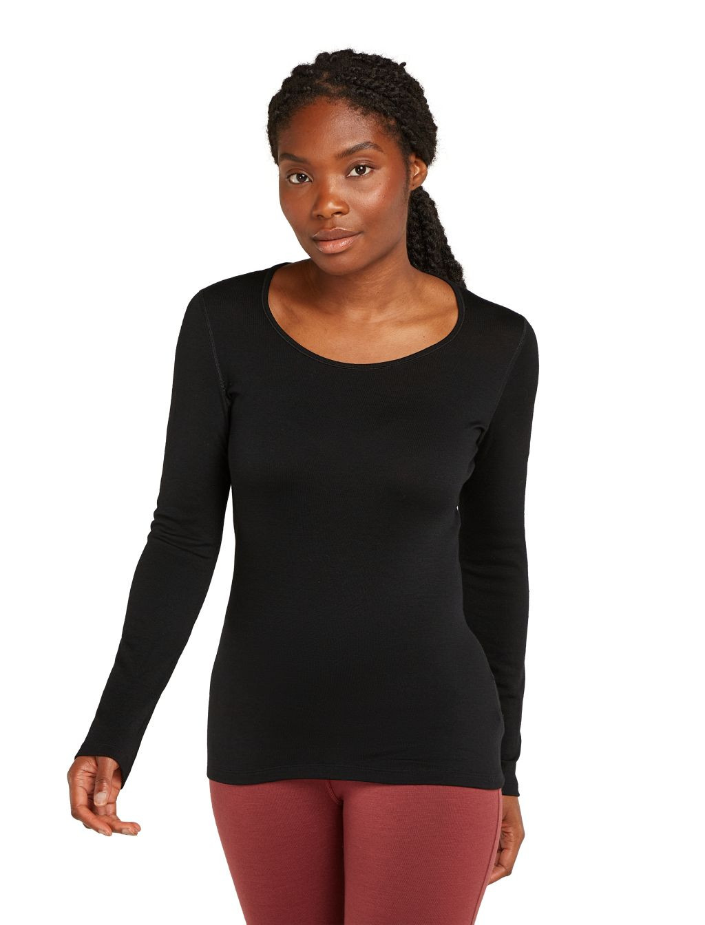 Dámské merino tričko s dlouhým rukávem ICEBREAKER Wmns 260 Tech LS Scoop, Black velikost: L