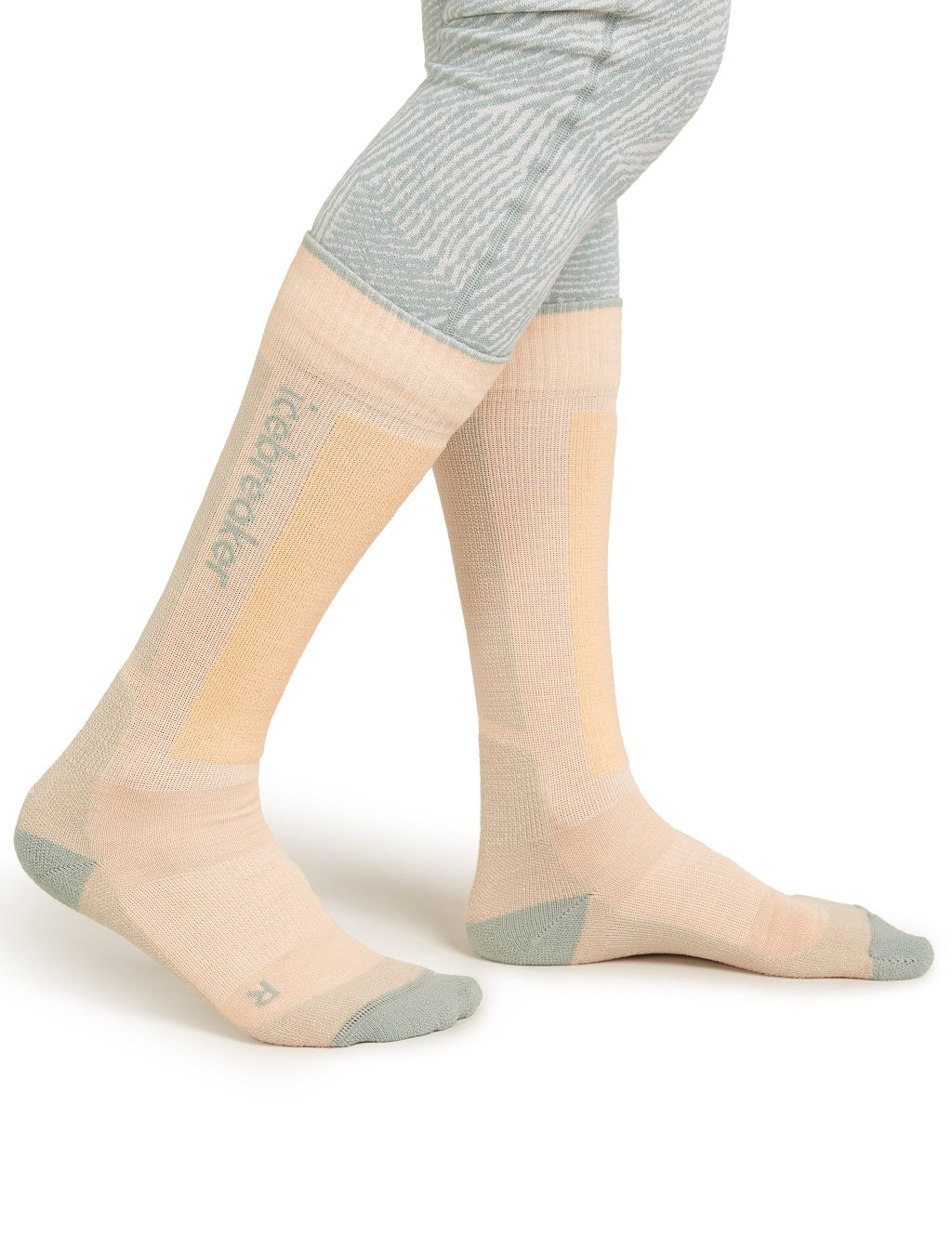 Dámské merino lyžařské ponožky ICEBREAKER Wmns Ski+ Light OTC, Sunstone/Moss/Feldspar velikost: 41-43 (L)