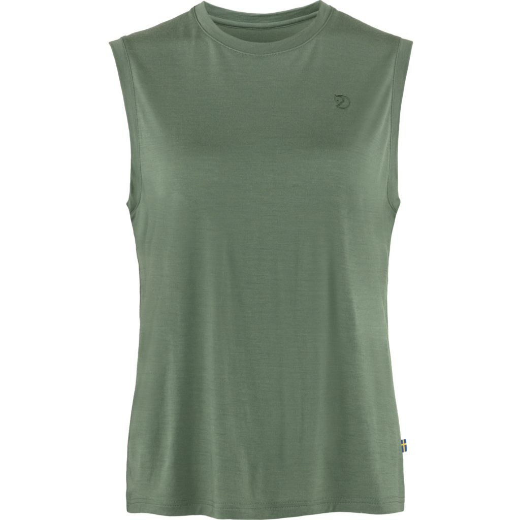 FJÄLLRÄVEN Abisko Wool Tank Top W, Patina Green (vzorek) velikost: S