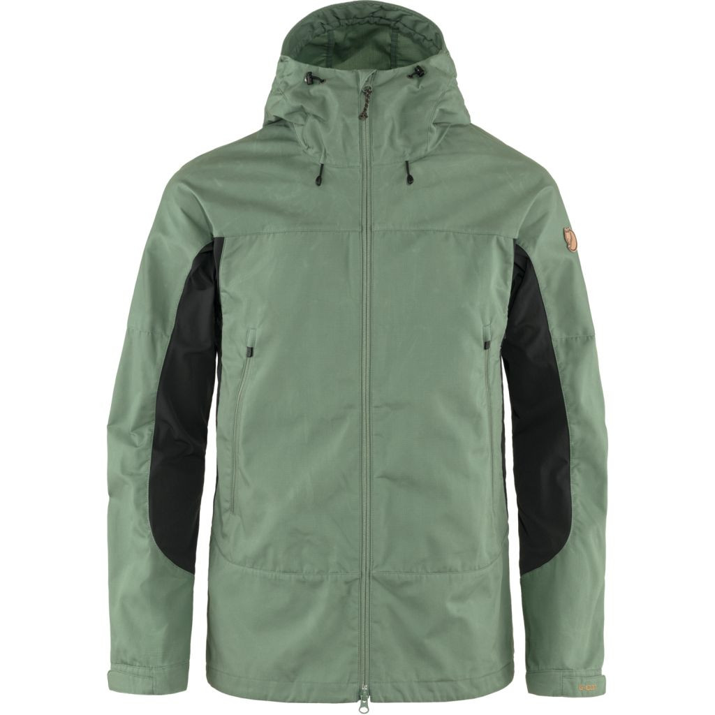 FJÄLLRÄVEN Abisko Lite Trekking Jacket M, Patina Green-Dark Grey (vzorek) velikost: M