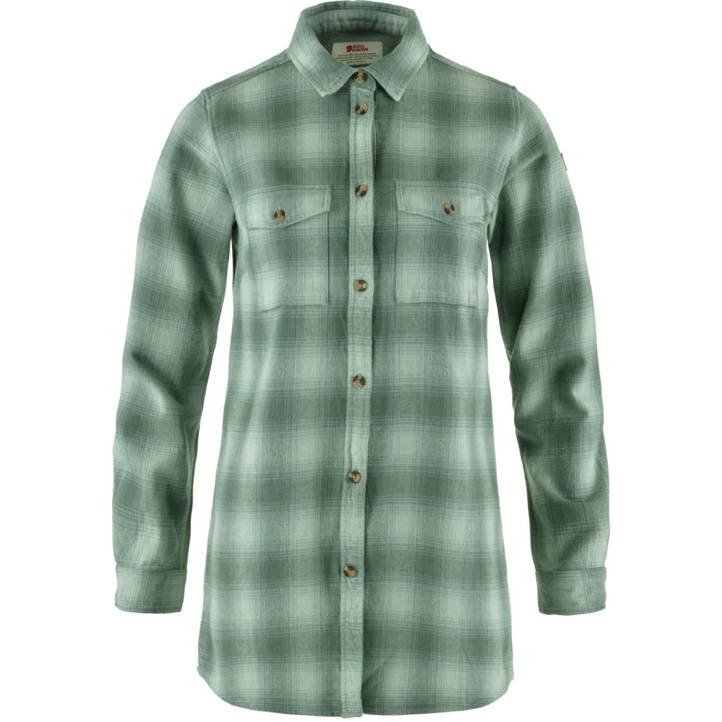 FJÄLLRÄVEN Övik Twill ShirtLS W, Misty Green-Patina Green (vzorek) velikost: S