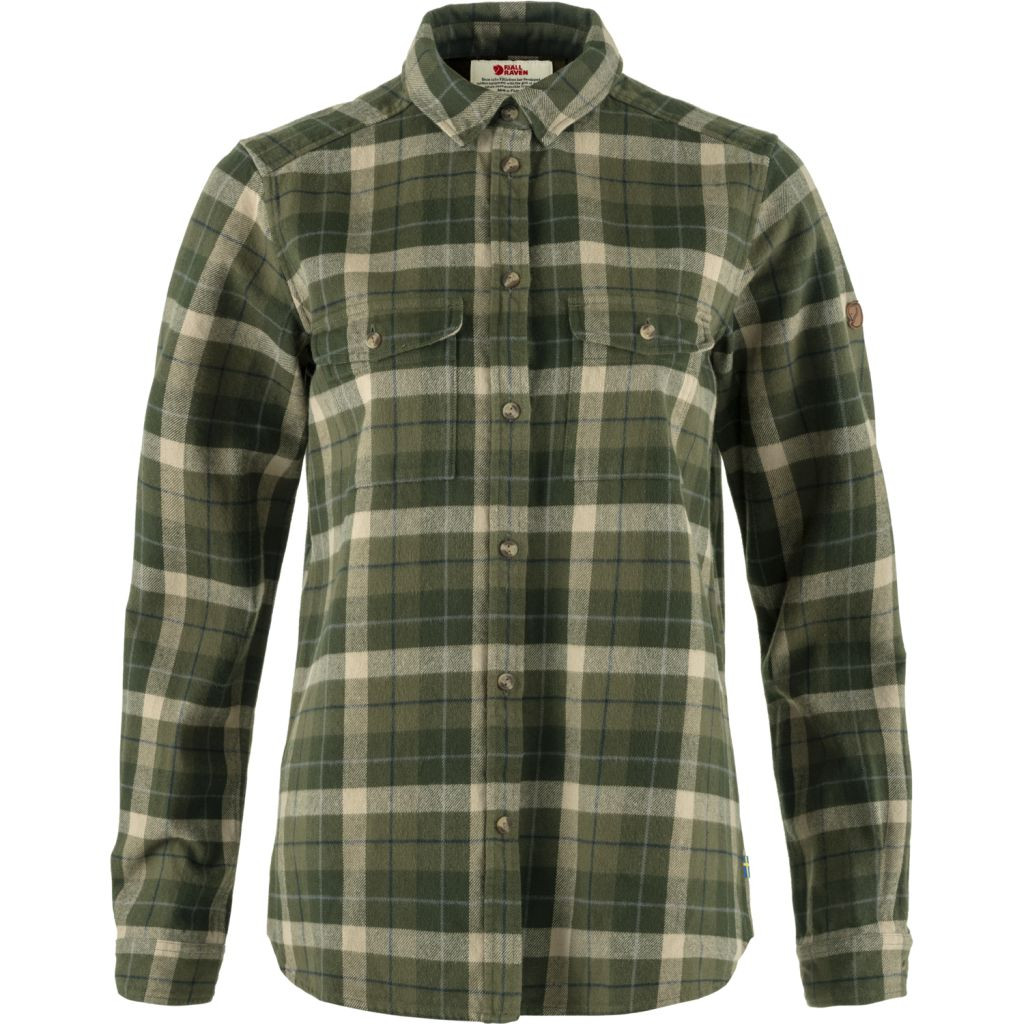 FJÄLLRÄVEN Värmland Heavy Flannel Shirt W, Green-Deep Forest (vzorek) velikost: S