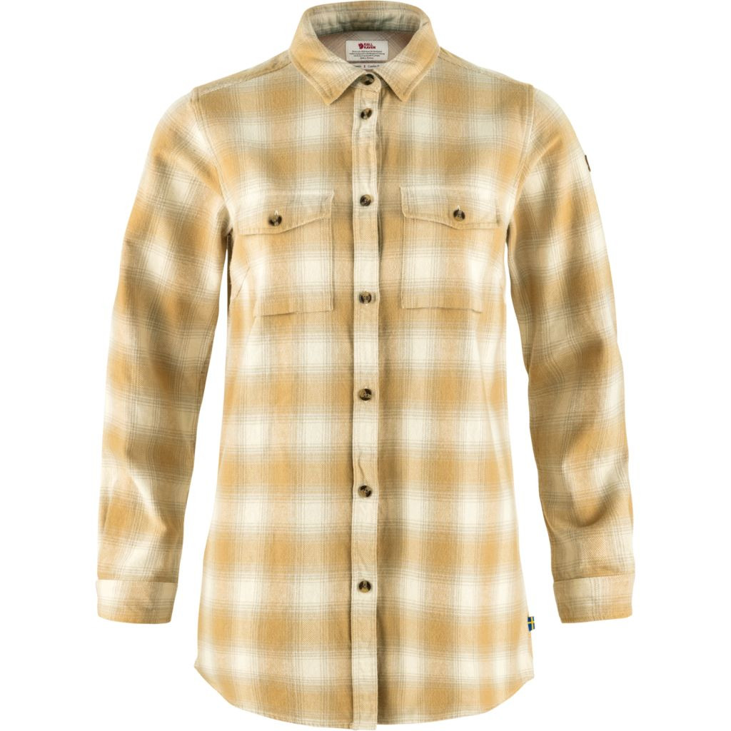 FJÄLLRÄVEN Övik Twill ShirtLS W, Chalk White-Dune Beige (vzorek) velikost: S