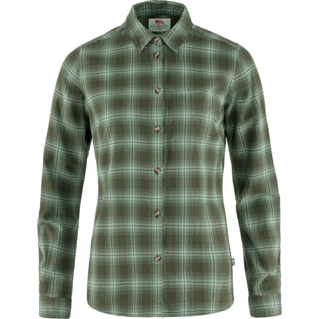 FJÄLLRÄVEN Övik Flannel Shirt W, Deep Forest-Patina Green (vzorek) velikost: S