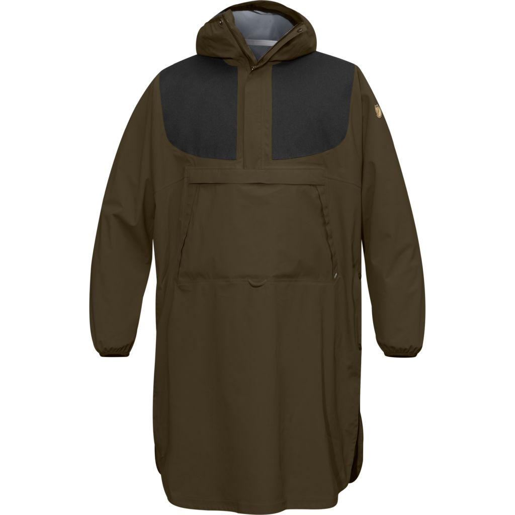 FJÄLLRÄVEN Hunting Eco-Shell Poncho, Dark Olive (vzorek) velikost: S/M