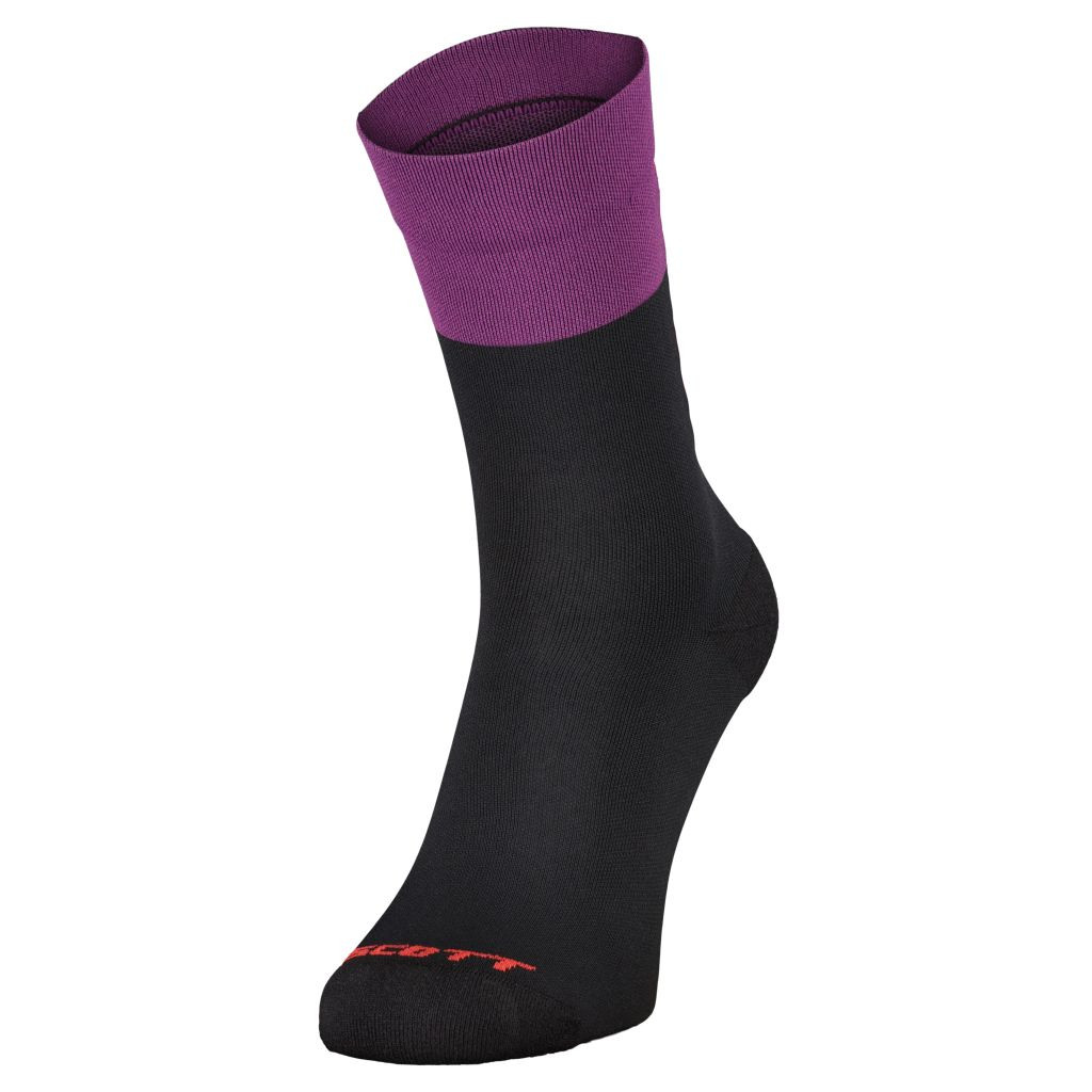 SCOTT Sock Block Stripe Crew, Black/Vivid Purple (vzorek) velikost: EU 42 - 44