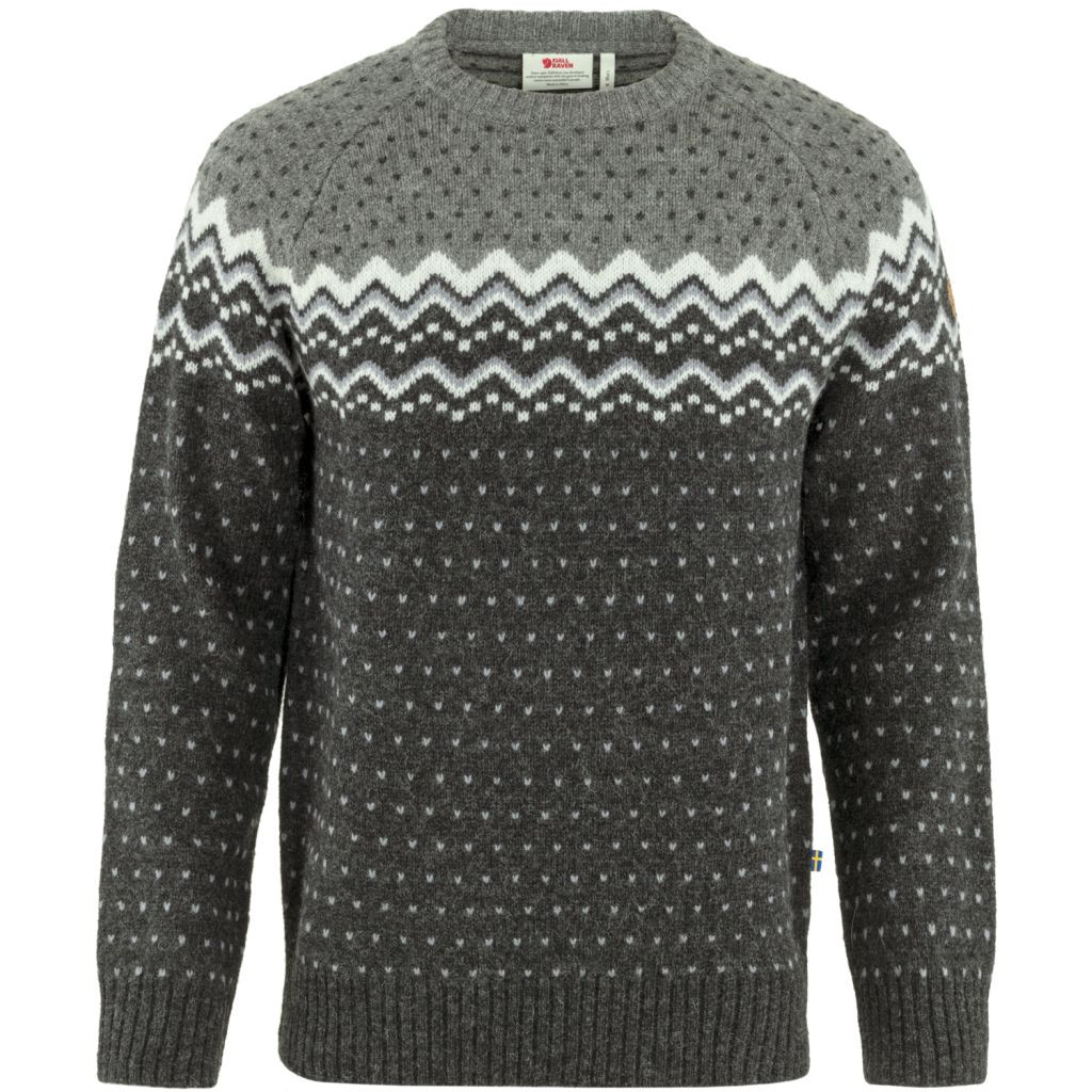 FJÄLLRÄVEN Övik Knit Sweater M, Dark Grey-Grey (vzorek) velikost: L