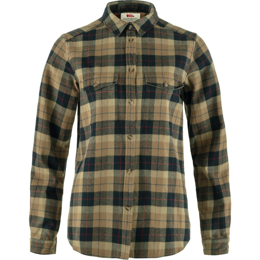 FJÄLLRÄVEN Värmland Heavy Flannel Shirt W, Dark Sand-Dark Navy (vzorek) velikost: S