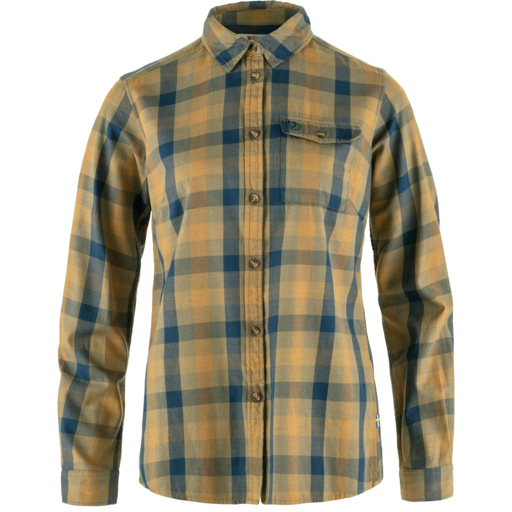 FJÄLLRÄVEN Lappland Mesh Shirt W, Light Olive-Indigo Blue (vzorek) velikost: S