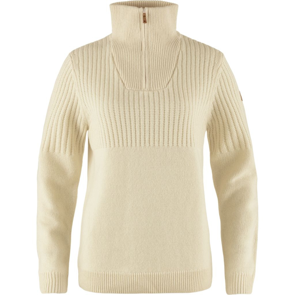 FJÄLLRÄVEN Övik Half Zip Knit W, Chalk White (vzorek) velikost: S