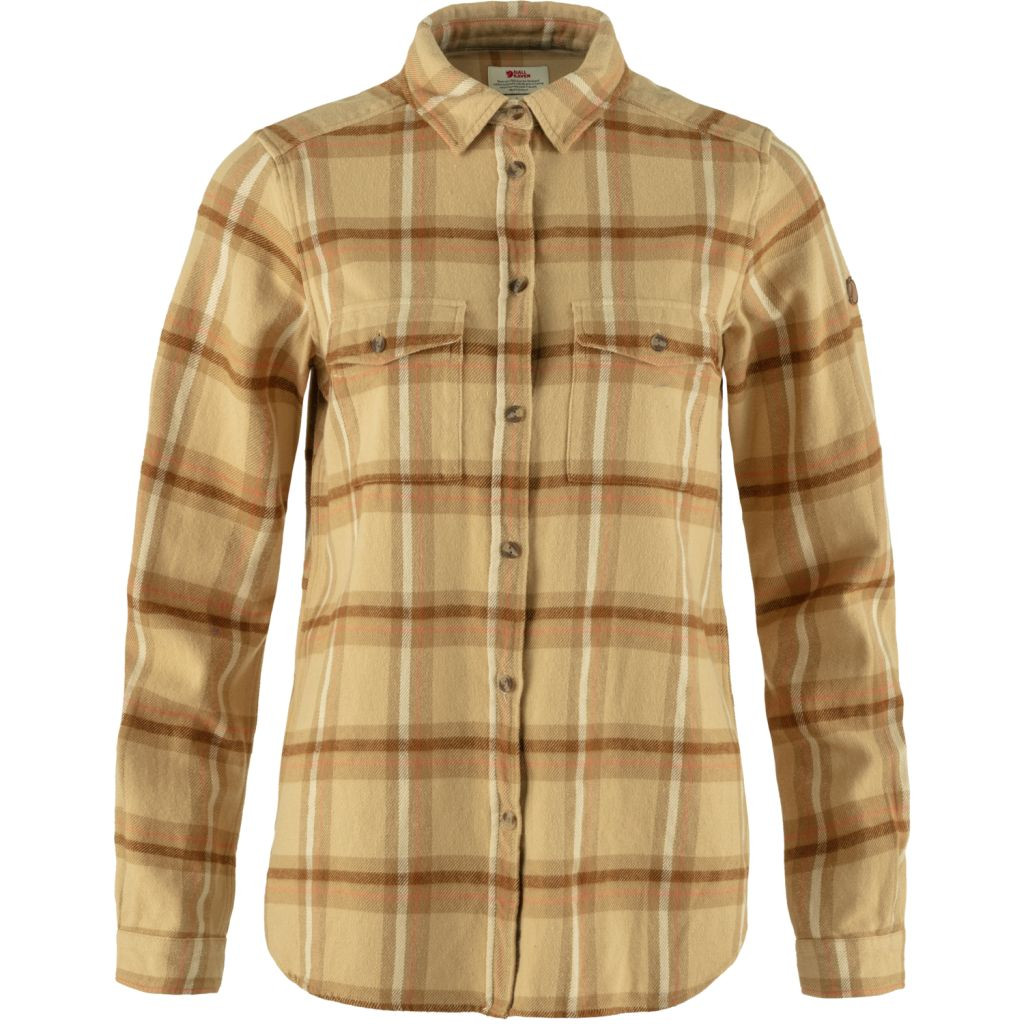 FJÄLLRÄVEN Övik Heavy Flannel Shirt W, Dune Beige-Buckwheat Brown (vzorek) velikost: S