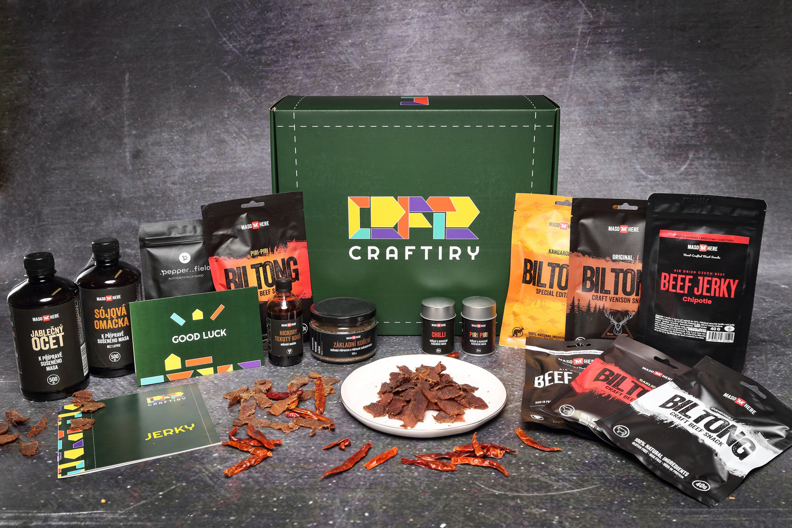 Degustace jerky a biltongu + sada na přípravu domácího sušeného masa
