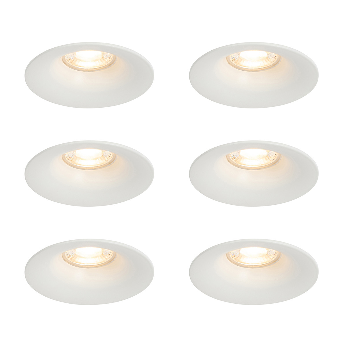 Sada 6 vestavných bodových svítidel bílých GU10 50 mm - Gijs