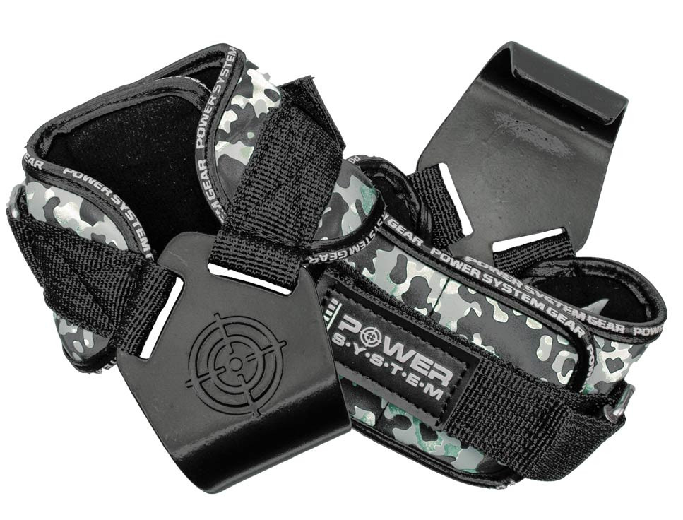 POWER SYSTEM Háky Power Hooks Camo, černo/zelená, vel. XL, 2 ks
