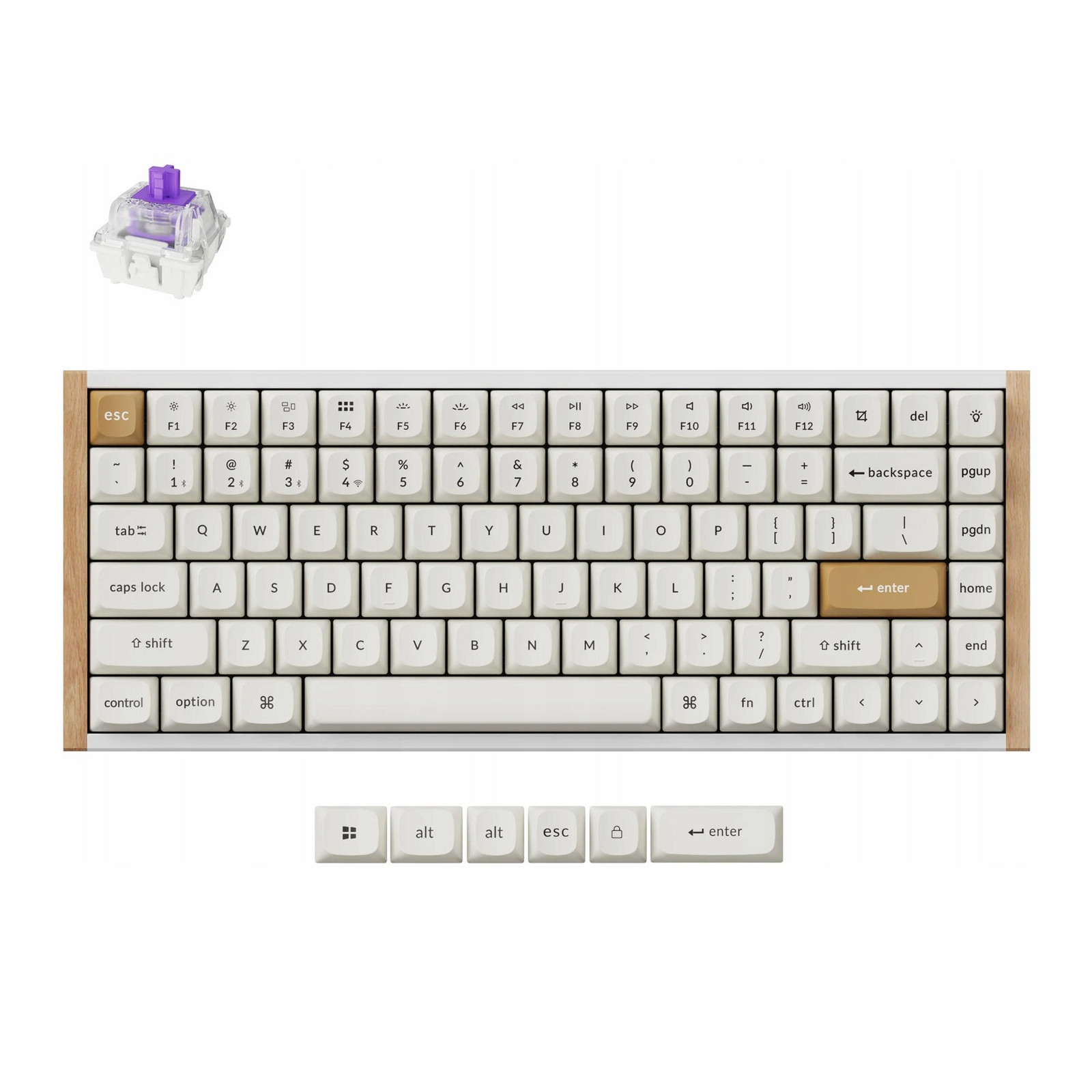 Keychron K2 He Qmk Bezdrátová magnetická klávesnice Custom White K2H-Q1