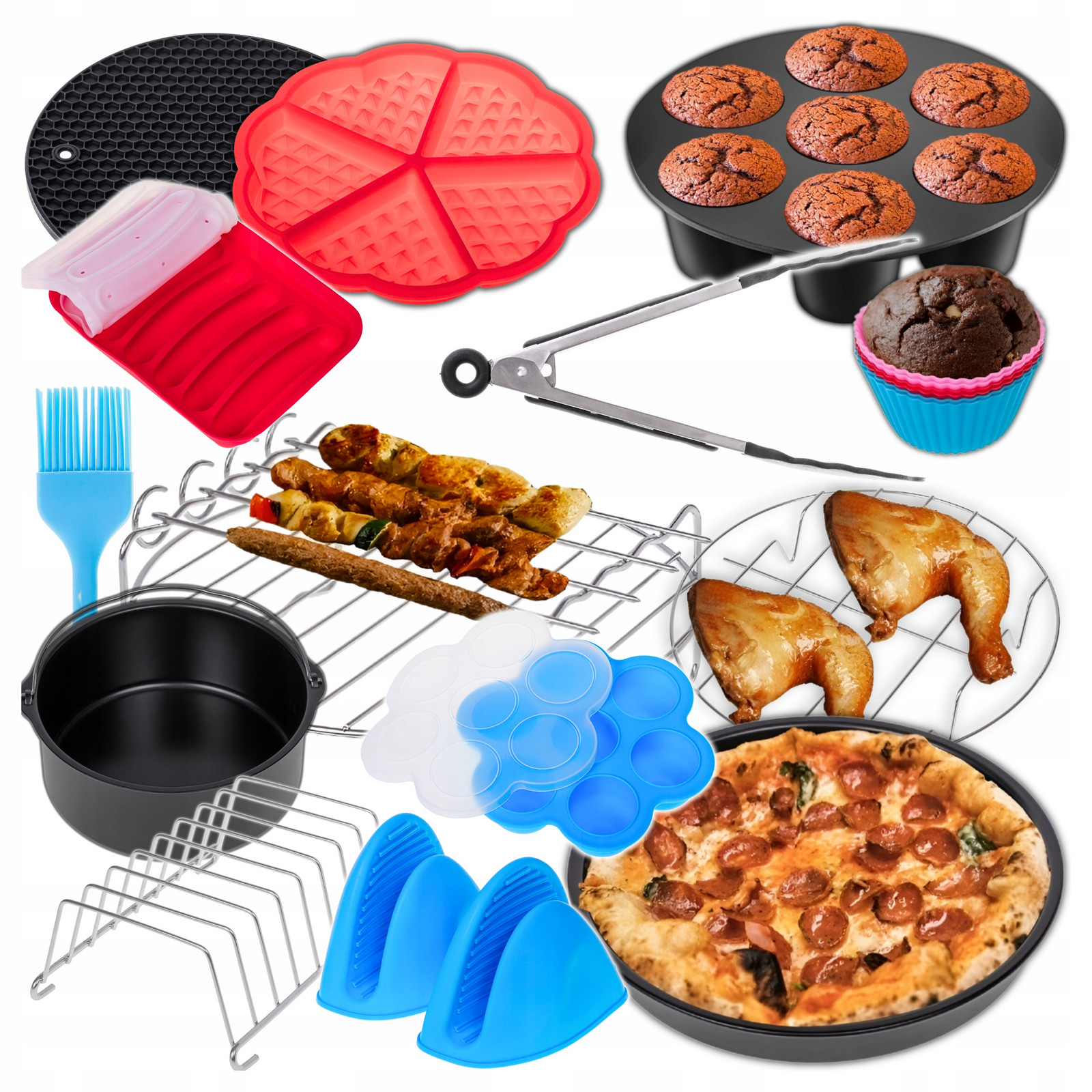 Příslušenství K Fritéze Sada 16 dílů Air Fryer 4-4,5L Kontejner