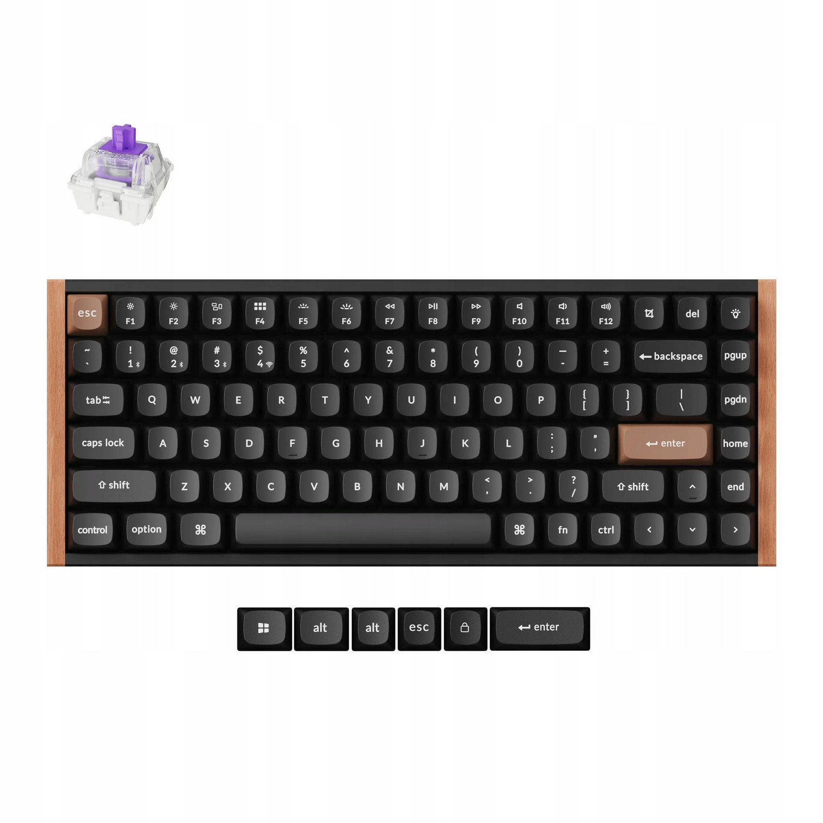 Keychron K2 He Qmk Bezdrátová magnetická klávesnice Custom Black K2H-F1